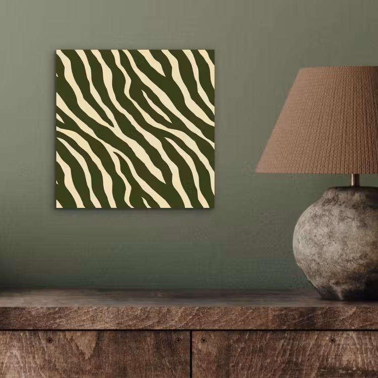 Zebra - Patroon - Groen aluminium wit klein 46 -sfeer2