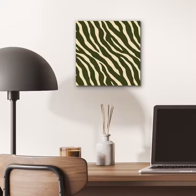 Zebra - Patroon - Groen aluminium wit klein 46 -sfeer5