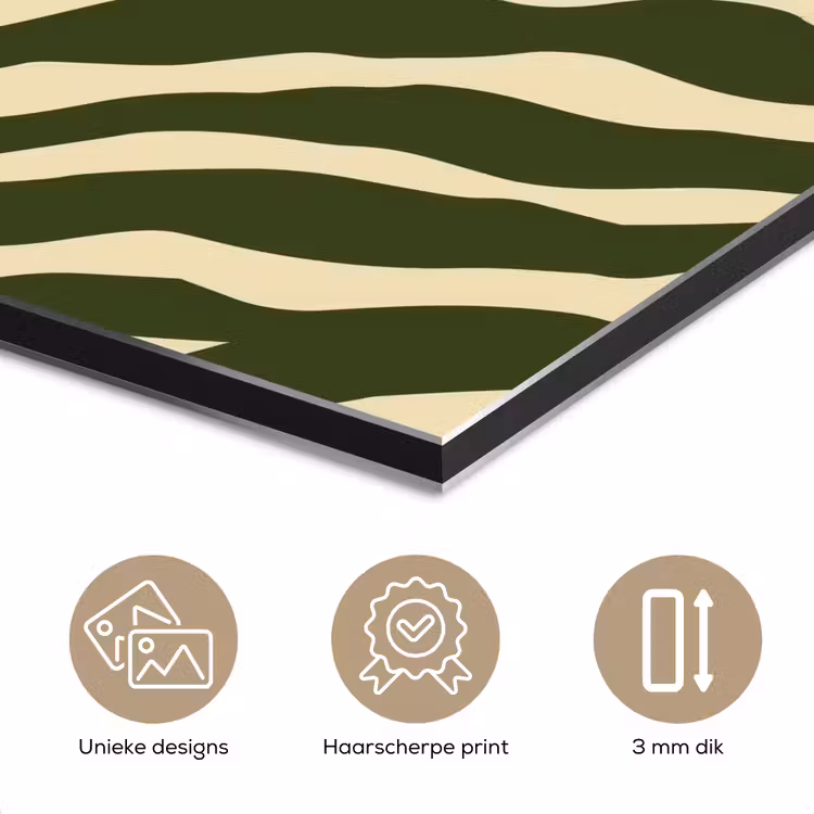 Zebra - Patroon - Groen aluminium wit klein 46 -closeup_NL