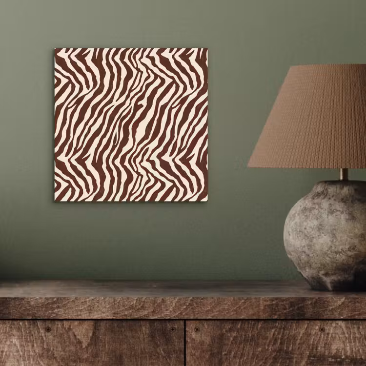 Zebra - Patroon - Zwart - Wit aluminium wit klein 46 -sfeer2