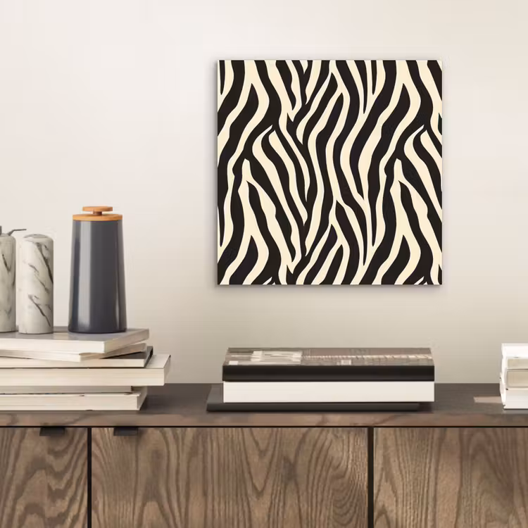 Zebra - Print - Klassiek - Zwart aluminium wit klein 46 -sfeer1