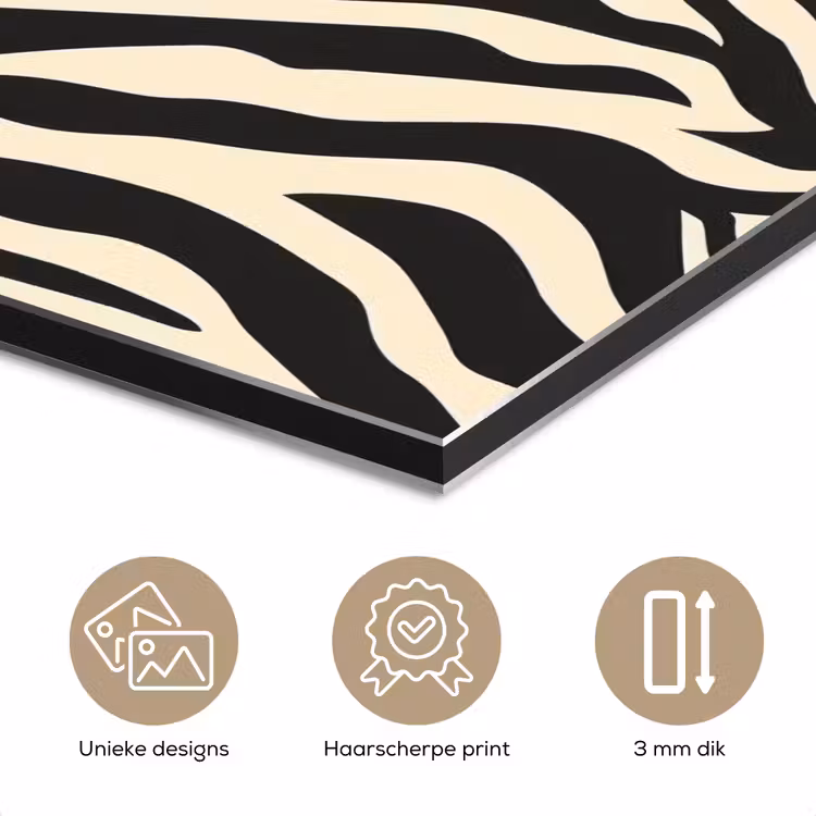 Zebra - Print - Klassiek - Zwart aluminium wit klein 46 -closeup_NL
