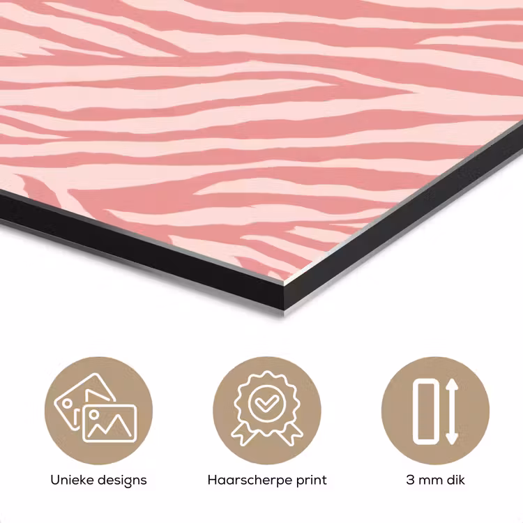 Zebra - Print - Roze aluminium wit klein 46 -closeup_NL