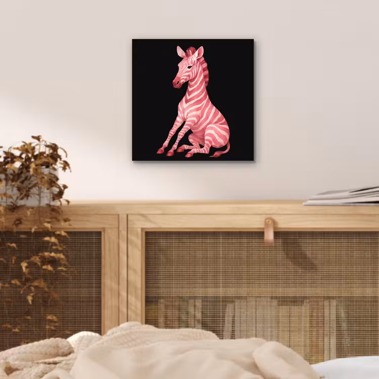 Zebra - Roze - Gestreept aluminium wit klein -sfeer3