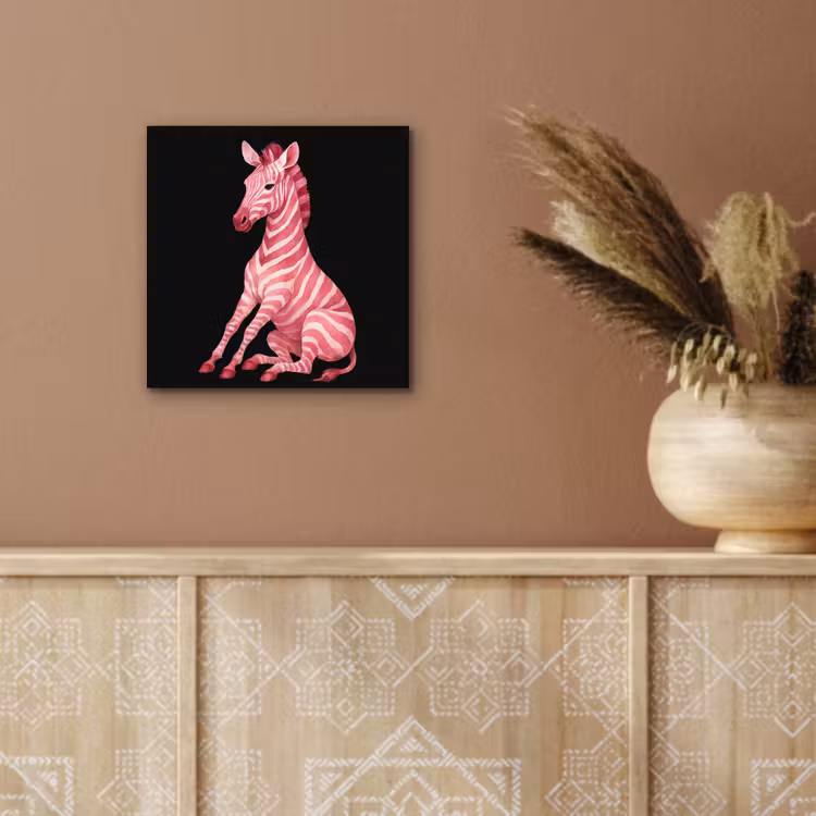 Zebra - Roze - Gestreept aluminium wit klein -sfeer4