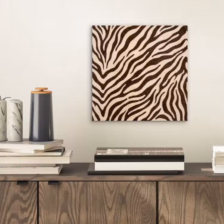 Zebra - Strepen - Bruin aluminium wit klein -sfeer1