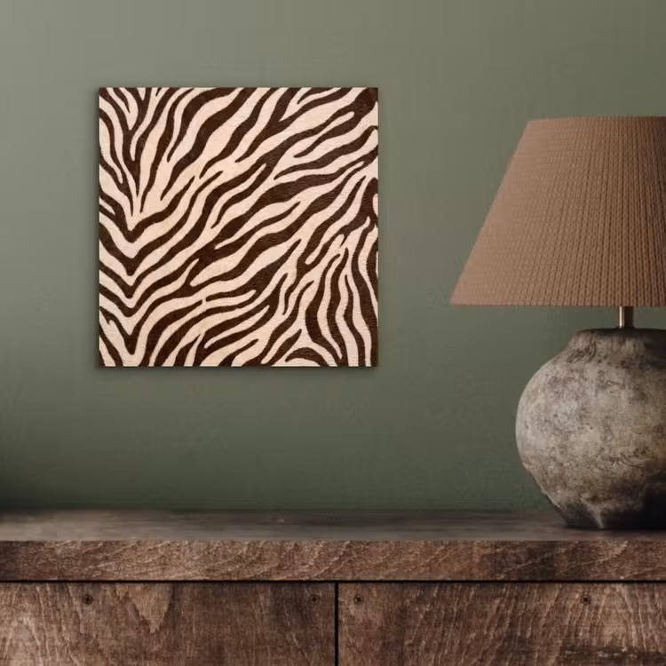 Zebra - Strepen - Bruin aluminium wit klein -sfeer2