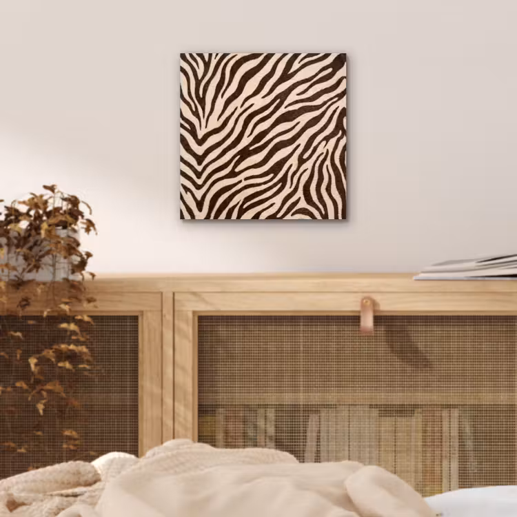 Zebra - Strepen - Bruin aluminium wit klein -sfeer3