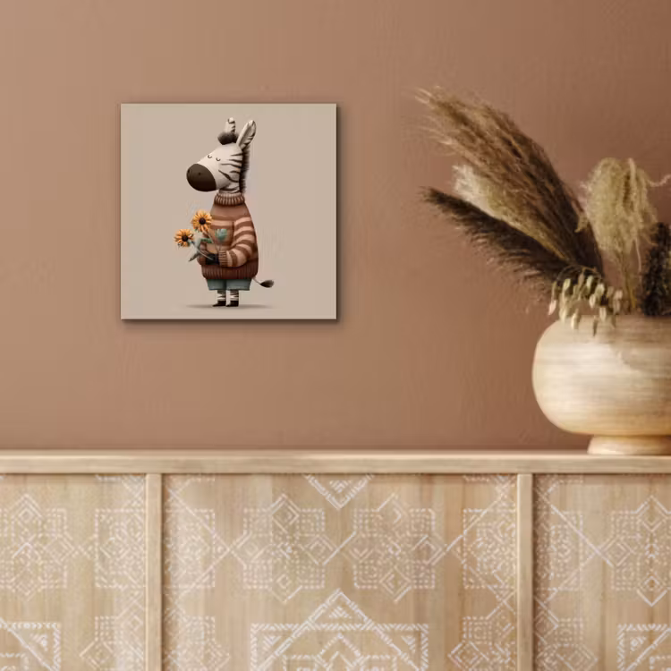Zebra - Zonnebloemen - Warm aluminium wit klein -sfeer4