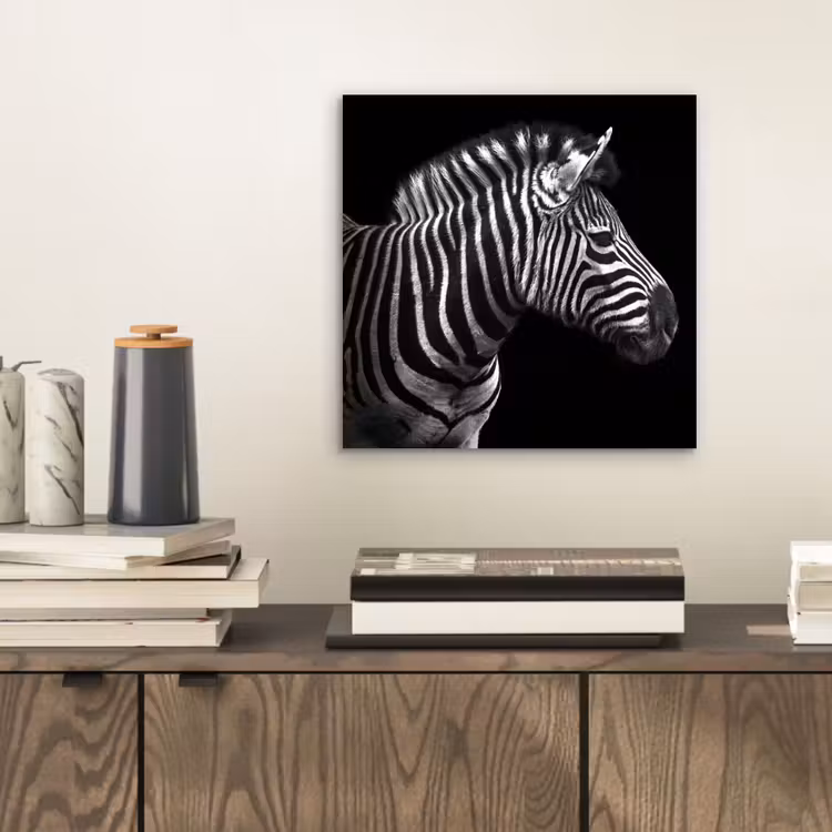 Zebra - Zwart - Wit - Portret - Dieren aluminium wit klein -sfeer1