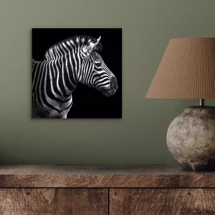 Zebra - Zwart - Wit - Portret - Dieren aluminium wit klein -sfeer2