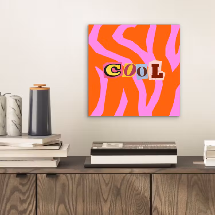 Zebraprint - Grafisch - COOL - Oranje aluminium wit klein -sfeer1