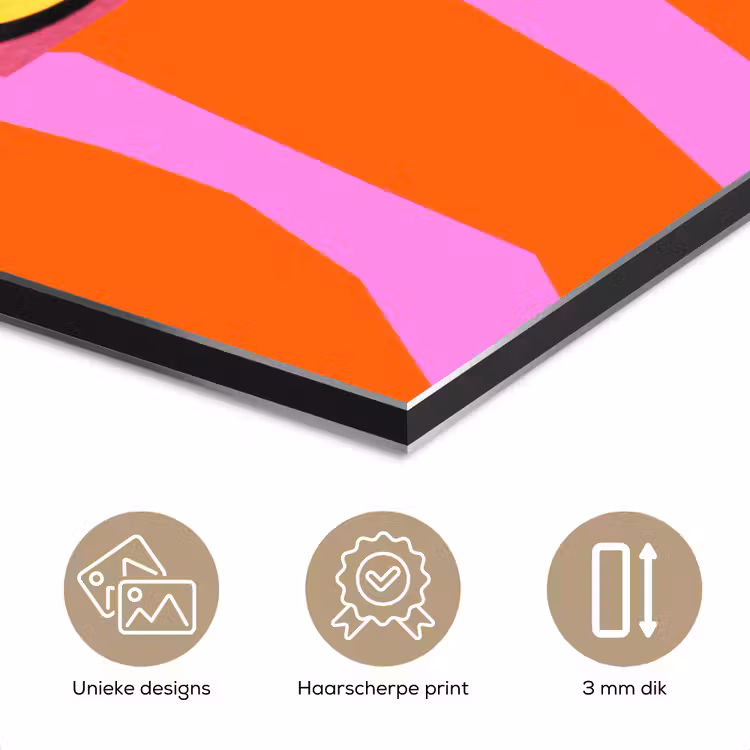 Zebraprint - Grafisch - COOL - Oranje aluminium wit klein -closeup_NL
