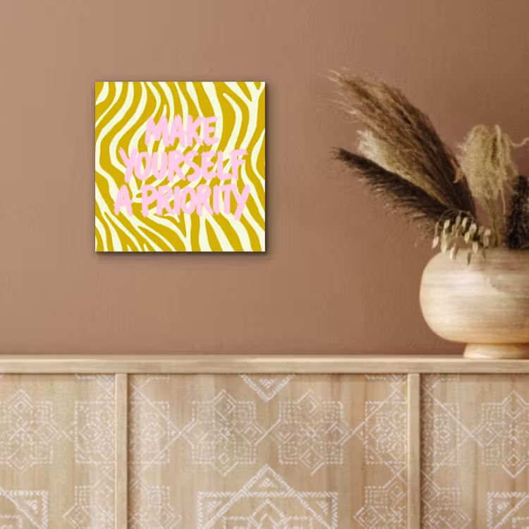 Zebraprint - Priority - Roze aluminium wit klein -sfeer4