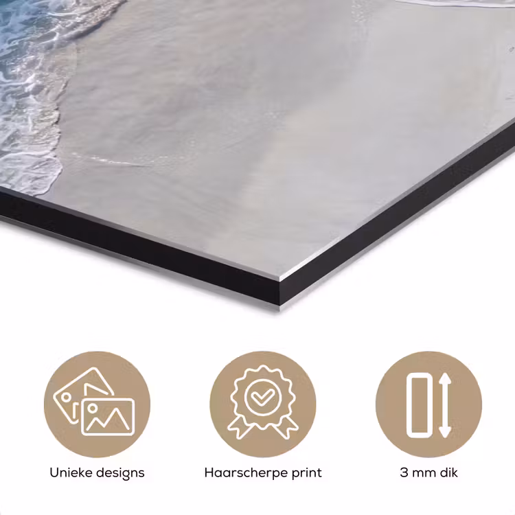 Zee - Golf - Strand - Natuur - Blauw aluminium wit klein -closeup_NL