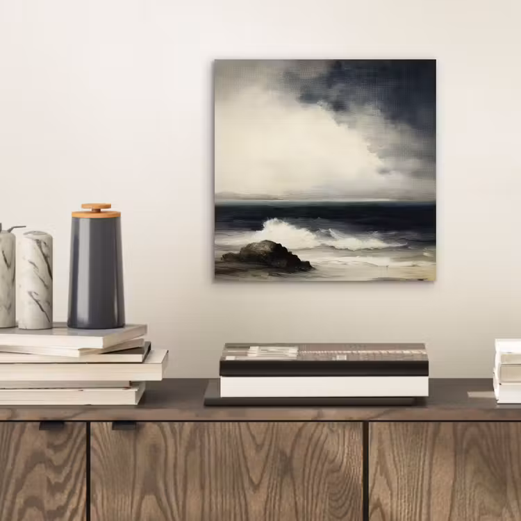 Zee - Rotsen - Storm aluminium wit klein -sfeer1