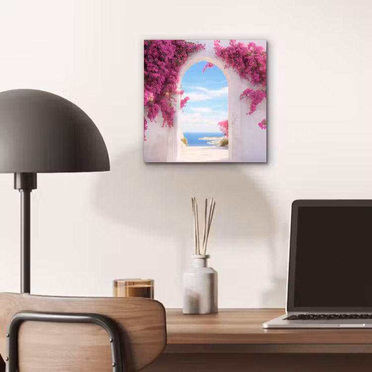 Zee - Roze - Bloemen - Poort aluminium wit klein -sfeer5