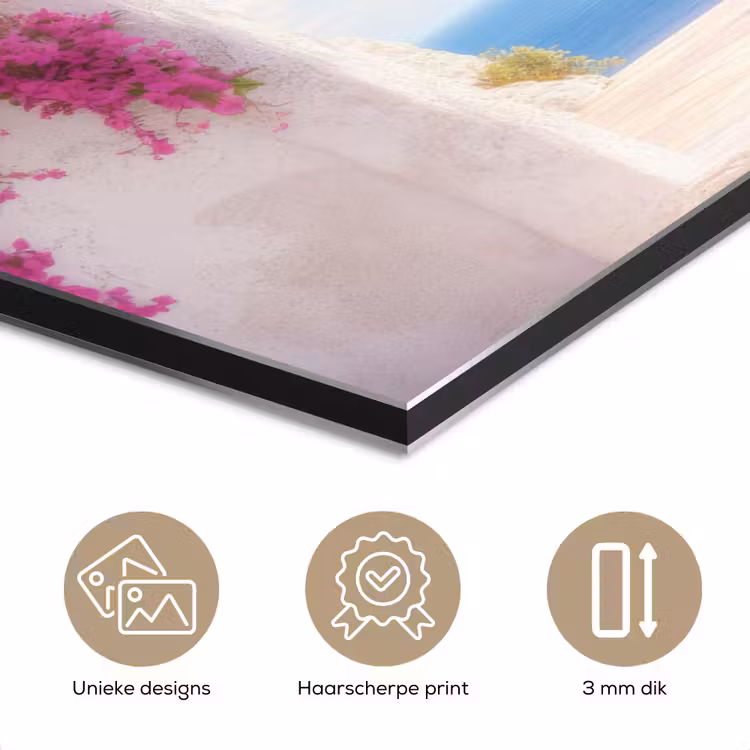 Zee - Roze - Bloemen - Poort aluminium wit klein -closeup_NL