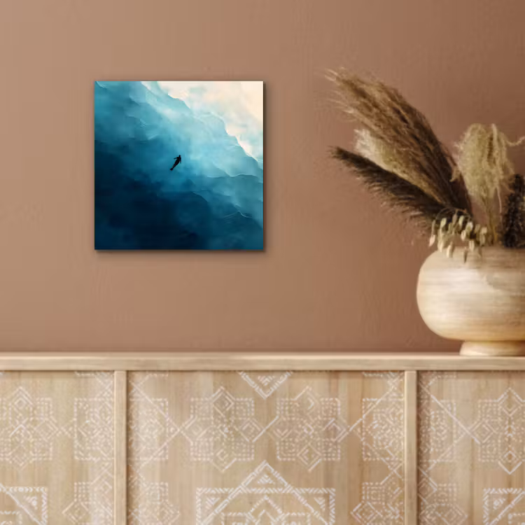 Zee - Silhouet - Abstract - Blauw aluminium wit klein -sfeer4