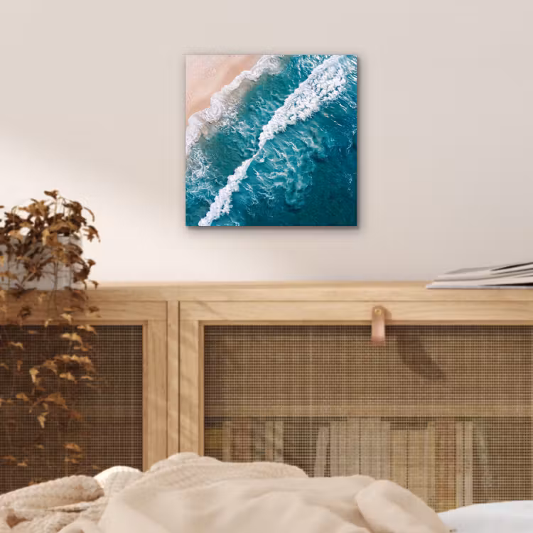 Zee - Strand - Golven - Natuur - Blauw aluminium wit klein -sfeer3