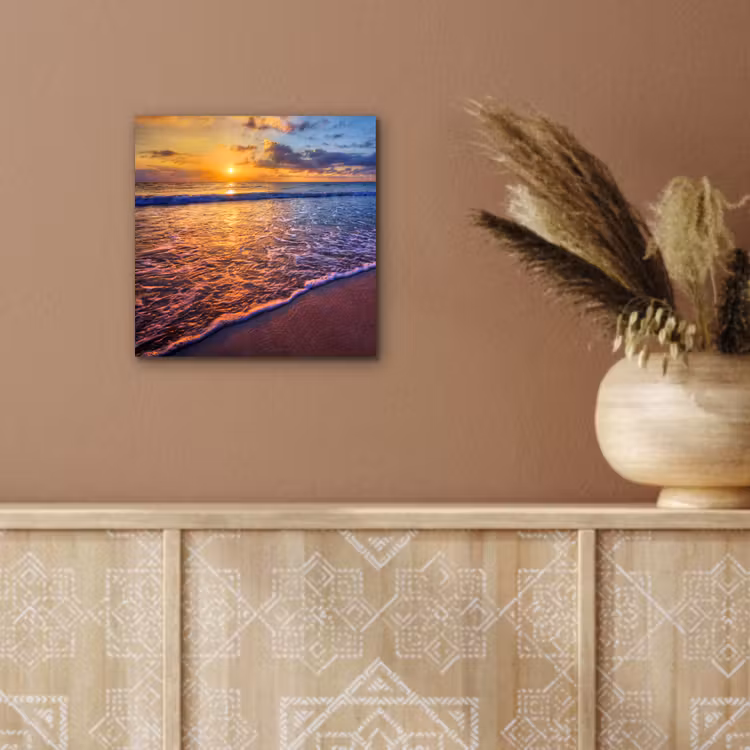 Zee - Strand - Zonsondergang - Wolken - Horizon aluminium wit klein -sfeer4