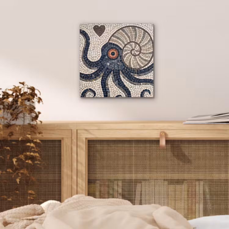 Zeeleven - Mozaïek - Kunst - Vintage - Beige aluminium wit klein -sfeer3