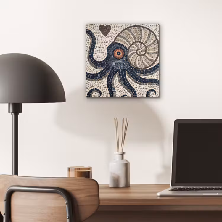 Zeeleven - Mozaïek - Kunst - Vintage - Beige aluminium wit klein -sfeer5