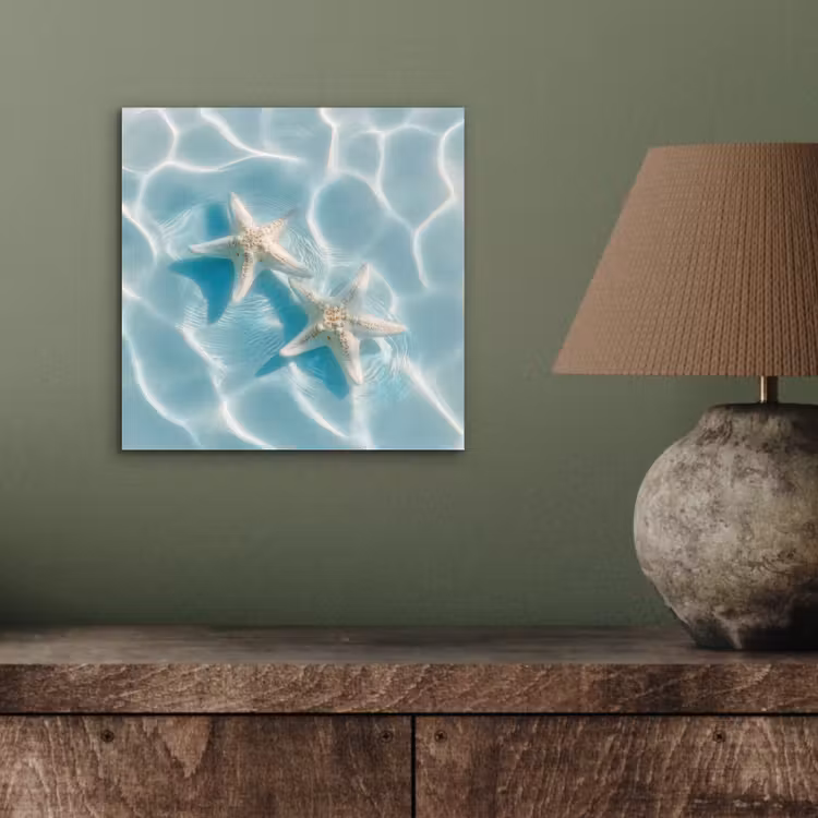 Zeesterren - Golvend water - Rustgevend aluminium wit klein -sfeer2