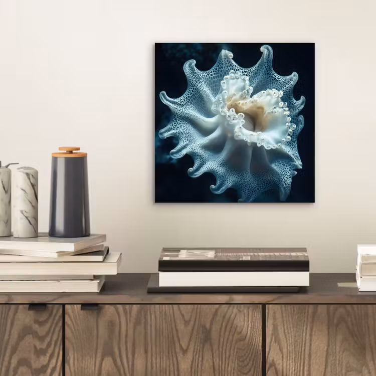 Zeewezen - Wit - Golven - Water aluminium wit klein -sfeer1