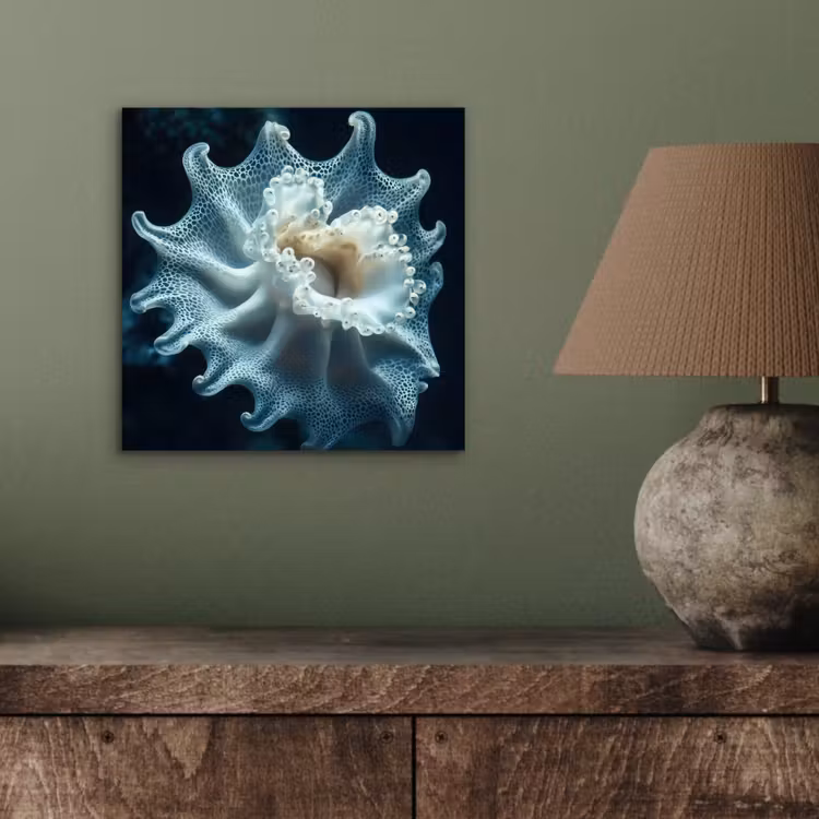 Zeewezen - Wit - Golven - Water aluminium wit klein -sfeer2