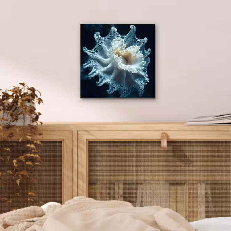 Zeewezen - Wit - Golven - Water aluminium wit klein -sfeer3