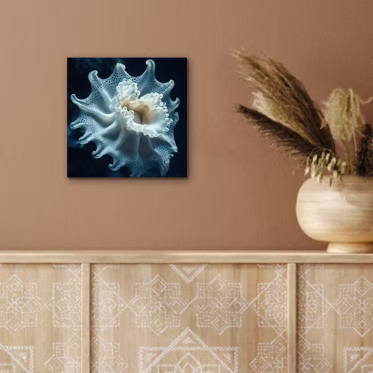 Zeewezen - Wit - Golven - Water aluminium wit klein -sfeer4