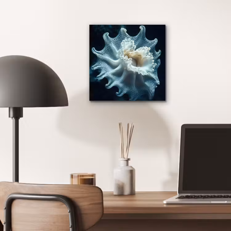 Zeewezen - Wit - Golven - Water aluminium wit klein -sfeer5