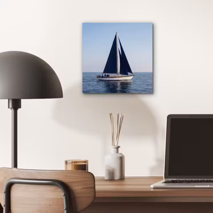 Zeilboot - Zee - Blauw aluminium wit klein -sfeer5