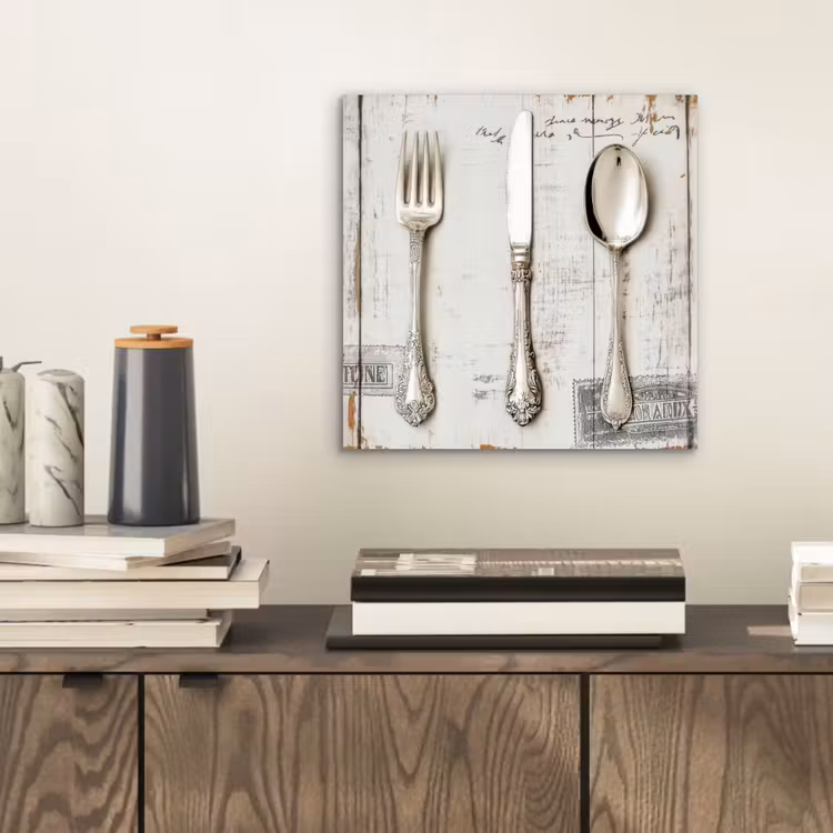 Zilver - Bestek - Hout aluminium wit klein -sfeer1