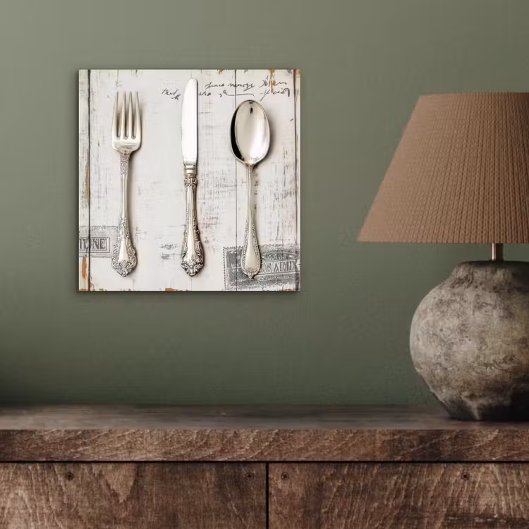 Zilver - Bestek - Hout aluminium wit klein -sfeer2