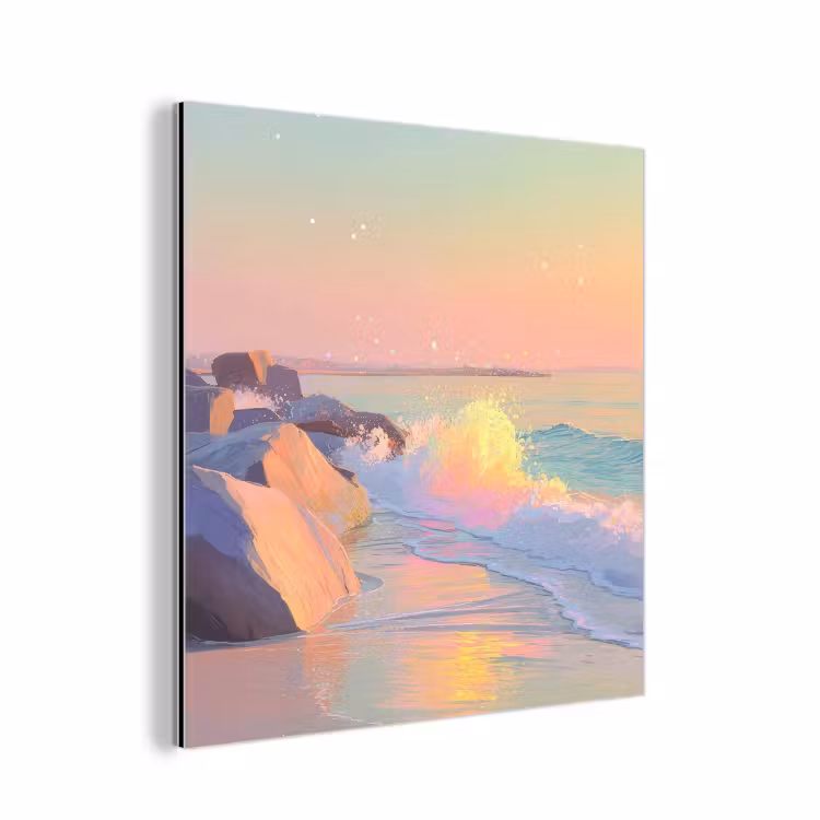 Zomerlicht - Strand - Fonkelende accenten aluminium wit klein -3d