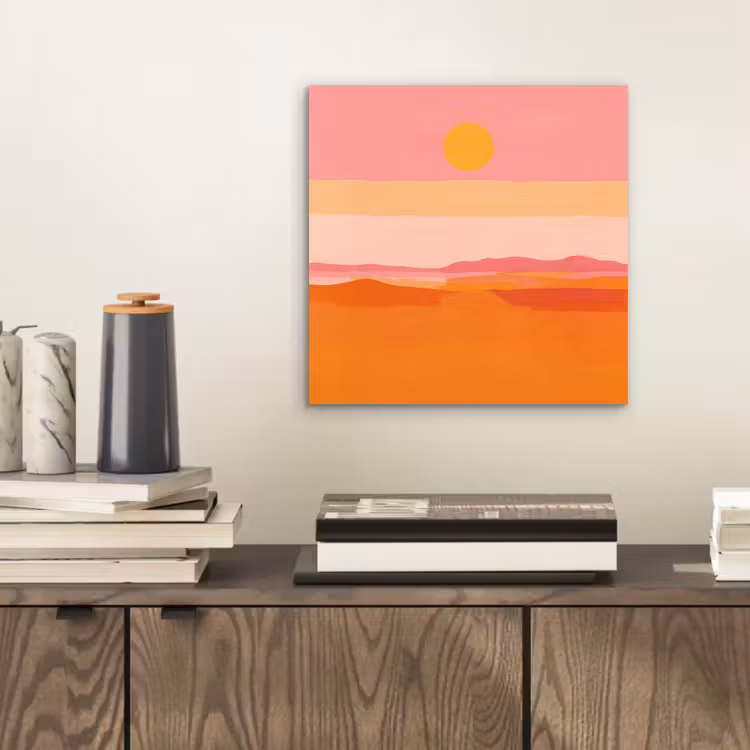 Zon - Abstract - Landschap - Oranje aluminium wit klein -sfeer1