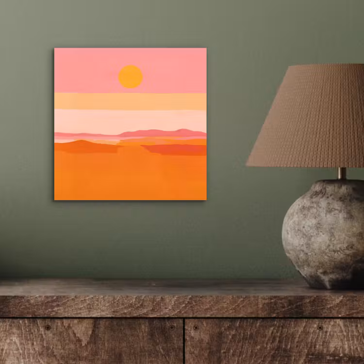 Zon - Abstract - Landschap - Oranje aluminium wit klein -sfeer2