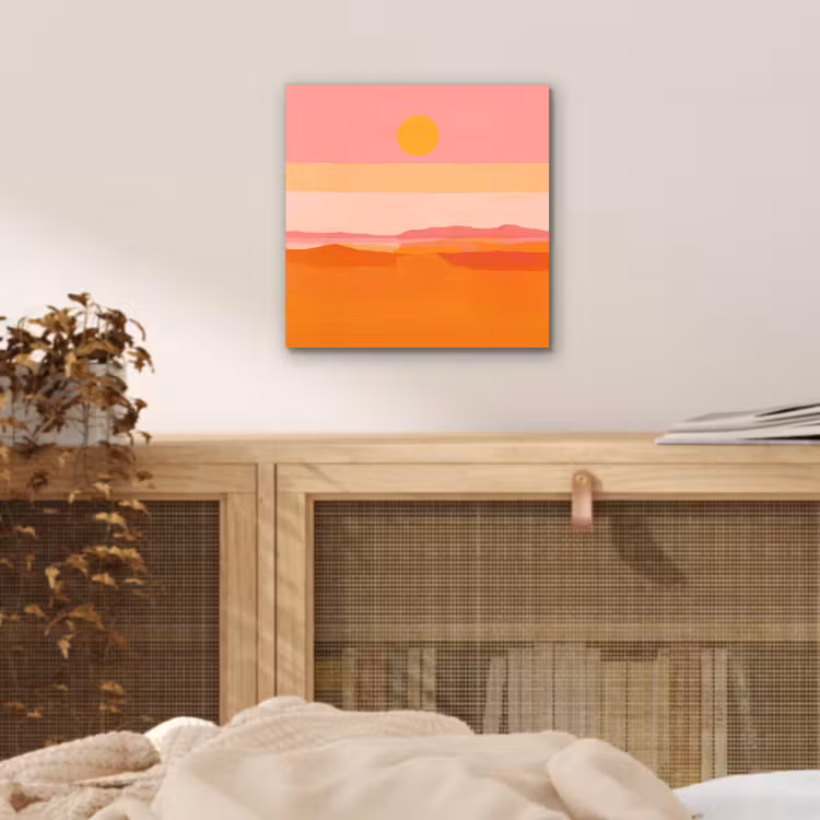 Zon - Abstract - Landschap - Oranje aluminium wit klein -sfeer3