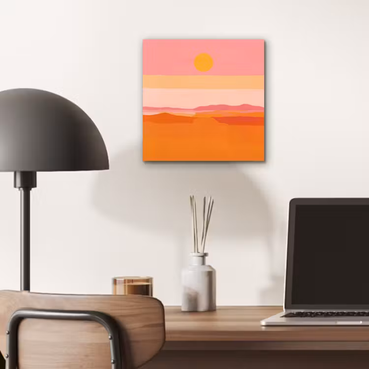 Zon - Abstract - Landschap - Oranje aluminium wit klein -sfeer5