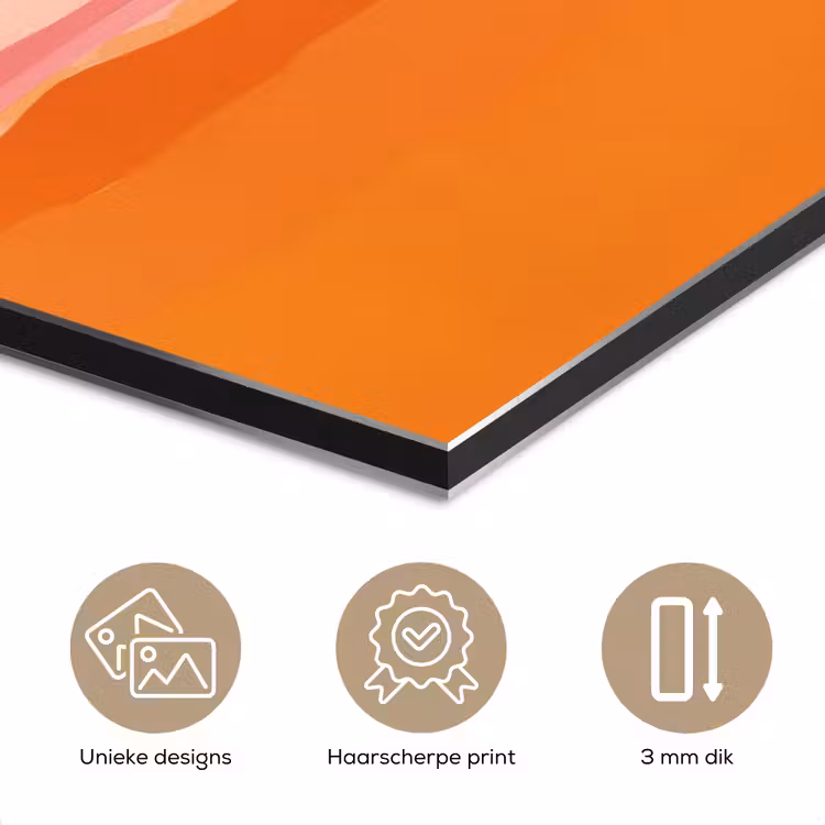 Zon - Abstract - Landschap - Oranje aluminium wit klein -closeup_NL