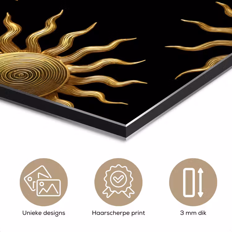 Zon - Patroon - Luxe - Goud - Zwart aluminium wit klein 46 -closeup_NL