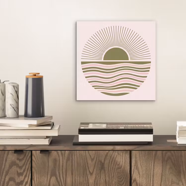 Zon - Zee - Abstract - Modern - Roze aluminium wit klein -sfeer1