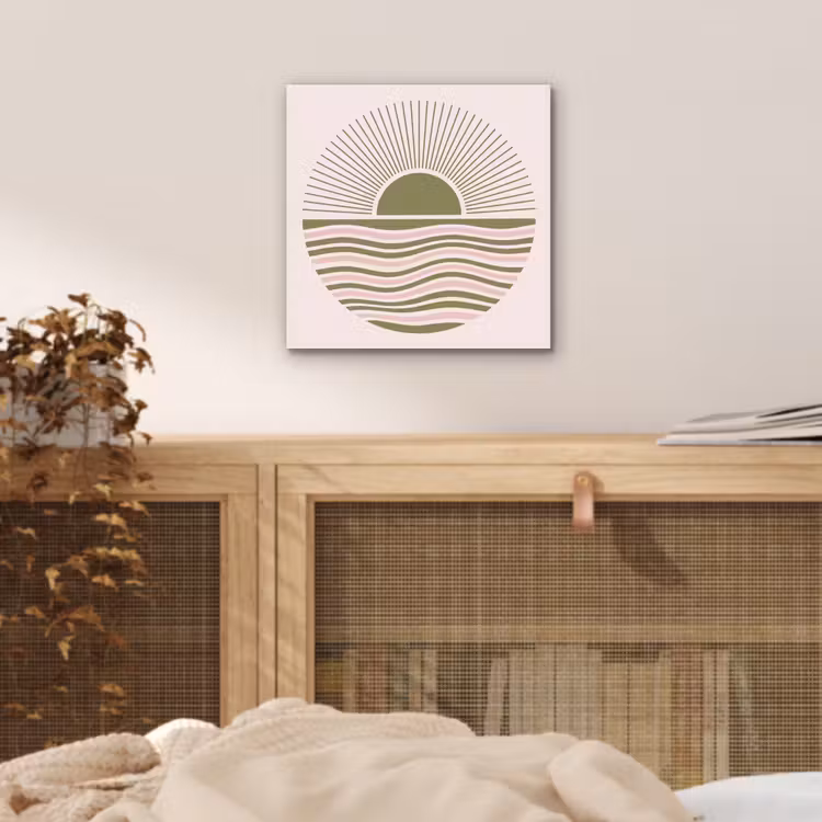 Zon - Zee - Abstract - Modern - Roze aluminium wit klein -sfeer3