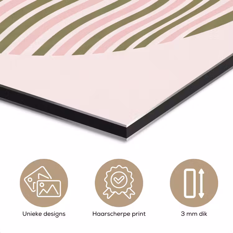 Zon - Zee - Abstract - Modern - Roze aluminium wit klein -closeup_NL