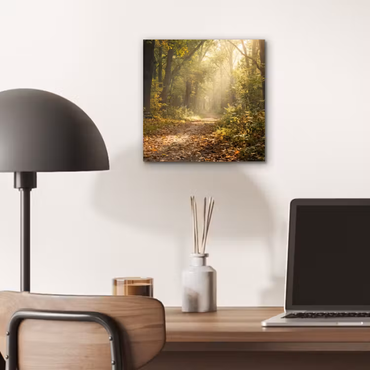 Zonlicht - Bospad - Bomen aluminium wit klein -sfeer5