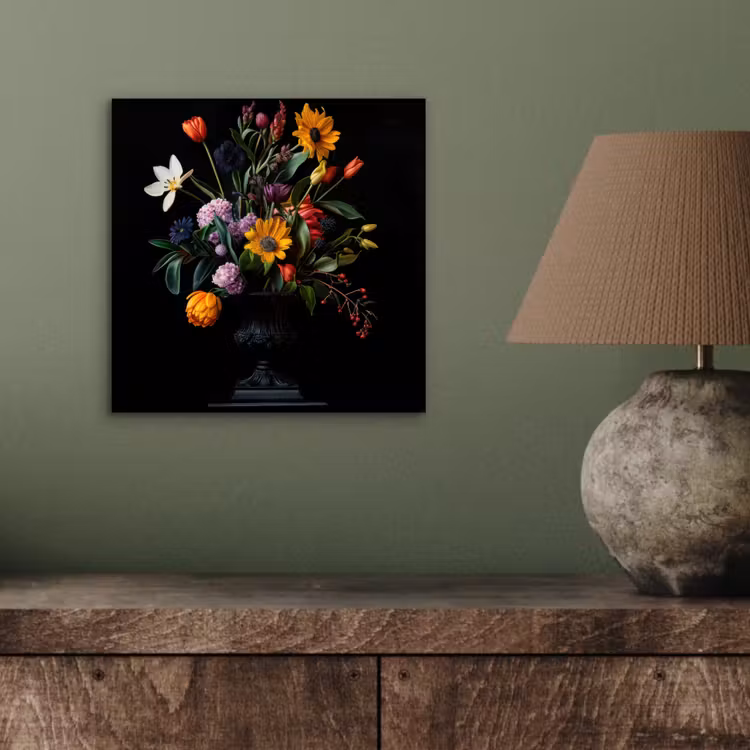 Zonnebloemen - Boeket - Kleurrijk aluminium wit klein -sfeer2