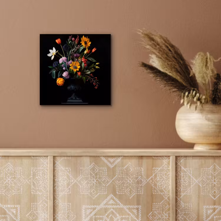 Zonnebloemen - Boeket - Kleurrijk aluminium wit klein -sfeer4