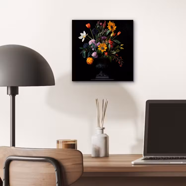 Zonnebloemen - Boeket - Kleurrijk aluminium wit klein -sfeer5